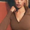 Alo Softsculpt Precision 1/4 Zip Long Sleeve - Sun Kissed Brown
