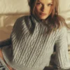 Cable Knit Winter Bliss Hoodie - Athletic Heather Grey
