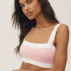 Cotton Cashmere Capri Dream Bra - Sundrenched Pink/White