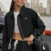 Cropped Fan Favorite Full Zip Jacket - Black