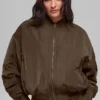 Faux Fur Urbanite Bomber - Espresso/Ivory