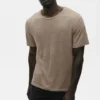 Linen Jersey Coastal Short Sleeve Tee - Gravel