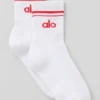 Unisex Half-Crew Throwback Sock - White/Bright Red