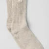 Unisex Wool Cashmere Light Frosted Sock - Winter Latte/Ivory
