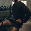 Waffle Lounge Long Sleeve Crew - Black