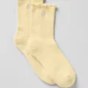 Women's Lettuce Edge Sock - Warm Butter