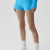 Wool Cashmere Ribbed Noble Short - Azure Blue