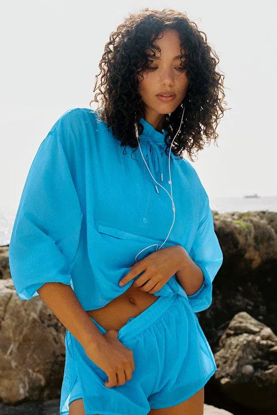 1/4 Zip Go Time Pullover - Azure Blue
