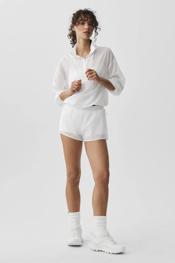 1/4 Zip Go Time Pullover - White