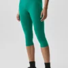 16" High-Waist Airbrush Capri - Emerald Isle