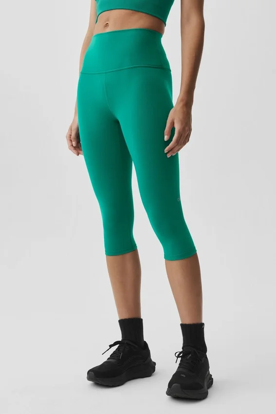 16" High-Waist Airbrush Capri - Emerald Isle
