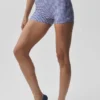 3" Airlift Gingham High-Waist Sleek Short - Navy Gingham