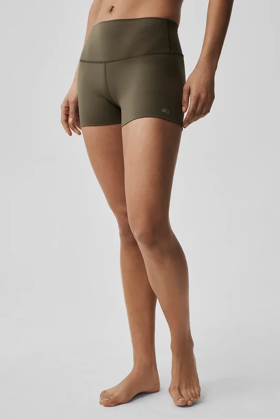3" Alo Softsculpt High-Waist Precision Short - Olive Tree