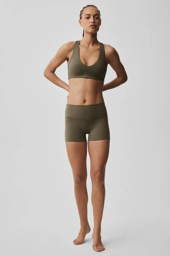 3" Alo Softsculpt High-Waist Precision Short - Olive Tree