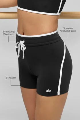 4″ Airbrush High-Waist Race Pace Short – Black/White