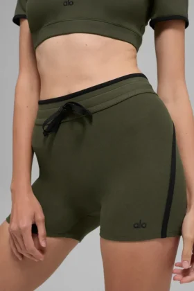 4″ Airbrush High-Waist Race Pace Short – Green Olive/Black