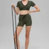 4" Airbrush High-Waist Race Pace Short - Green Olive/Black