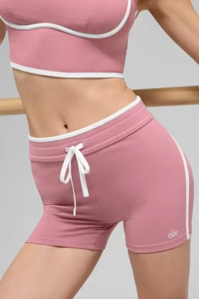 4″ Airbrush High-Waist Race Pace Short – Pink Wild Rose/White