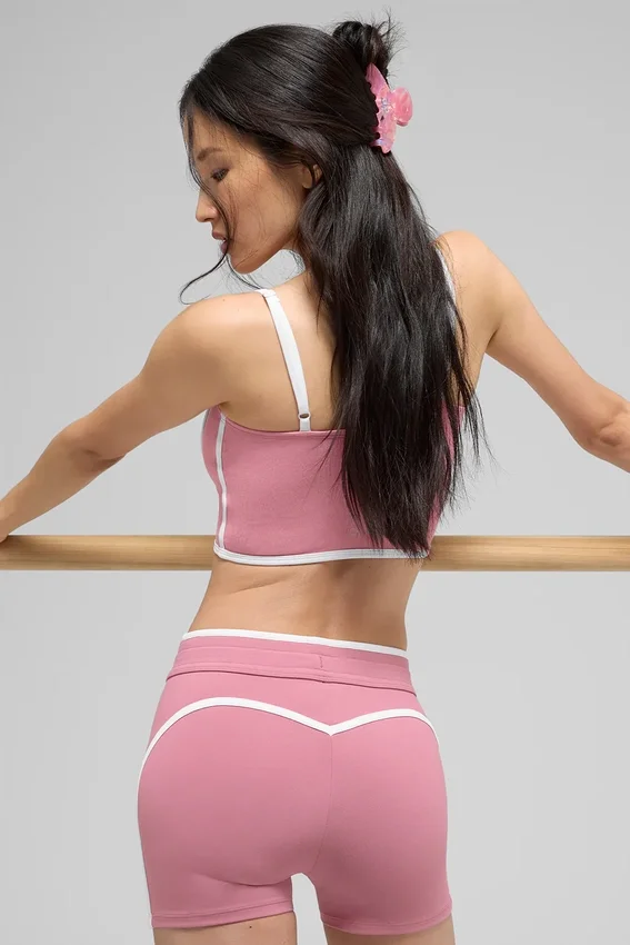 4" Airbrush High-Waist Race Pace Short - Pink Wild Rose/White