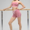 4" Airbrush High-Waist Race Pace Short - Pink Wild Rose/White