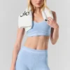4” Alosoft High-Waist Heart Throb Short - Seashell Blue Heather/White