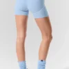 4” Alosoft High-Waist Heart Throb Short - Seashell Blue Heather/White