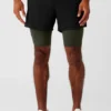 5" Revival 2-in-1 Short - Black/Stealth Green