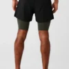 5" Revival 2-in-1 Short - Black/Stealth Green