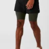 5" Revival 2-in-1 Short - Black/Stealth Green