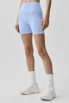 5" Seamless Ribbed Favorite Short - Light Provence Blue