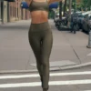 7/8 High-Waist Airlift Legging - Olive Tree
