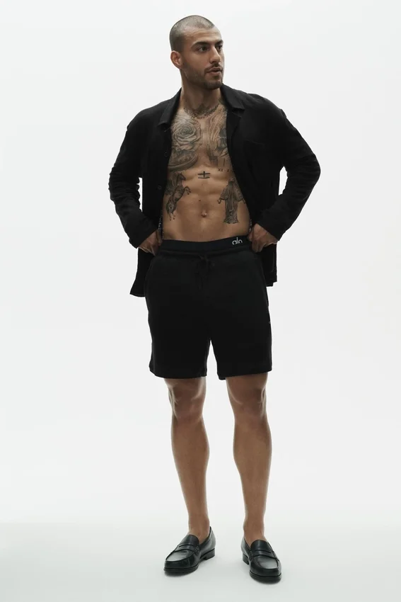 7" Linen Jersey Coastal Short - Black