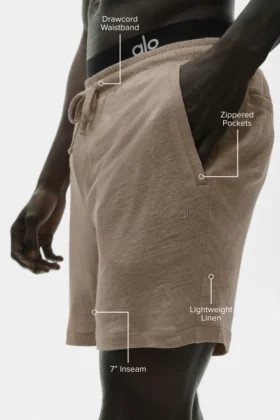 7″ Linen Jersey Coastal Short – Gravel