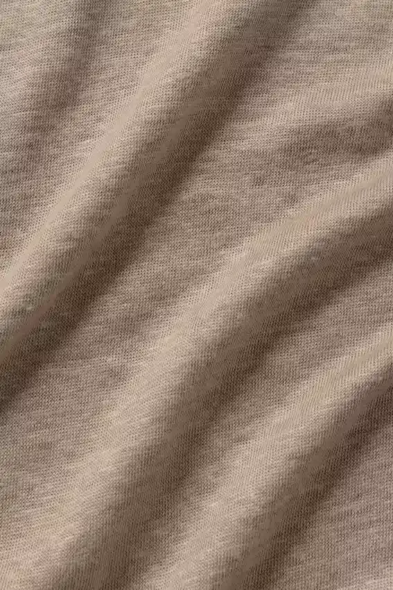 Linen Jersey Coastal Long Sleeve Pullover - Gravel