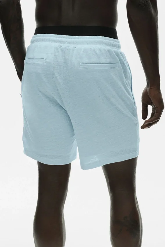 7" Linen Jersey Coastal Short - Seaside Blue