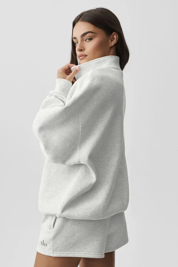 Accolade 1/4 Zip Pullover - White Heather