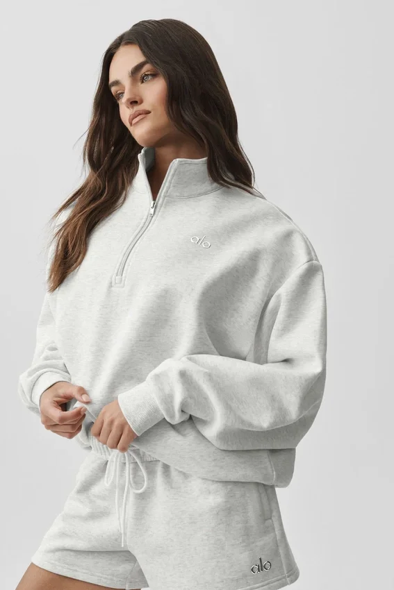 Accolade 1/4 Zip Pullover - White Heather