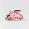 Acrylic Illusion Claw Clip - Vintage Pink/Chrome
