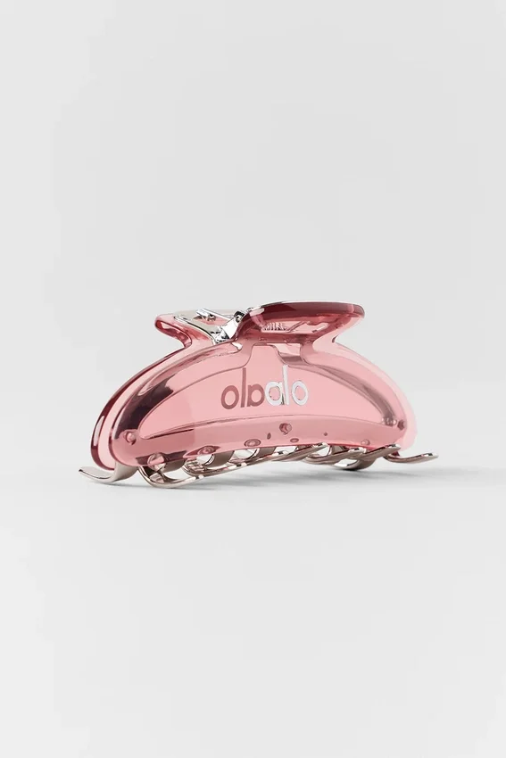 Acrylic Illusion Claw Clip - Vintage Pink/Chrome