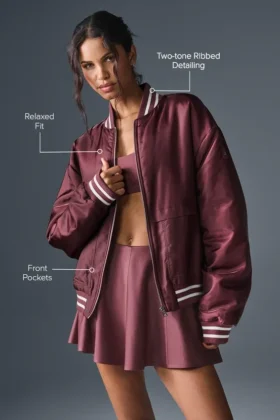 Afterglow Varsity Jacket – Burgundy Truffle