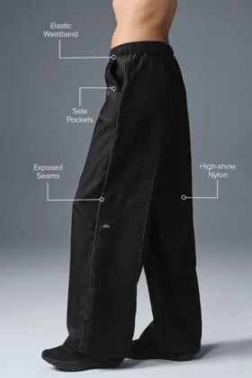 Afterglow Wide Leg Track Pant – Black
