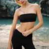 Airbrush Bandeau Bra - Black