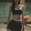 Airbrush Better Together Tennis Skirt - Black/White