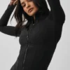 Airbrush Corset Full Zip Jacket - Black