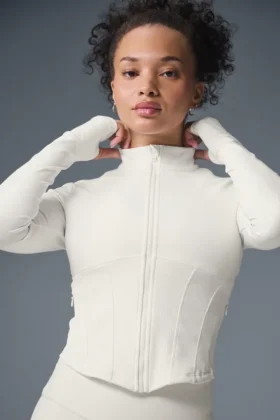 Airbrush Corset Full Zip Jacket – Ivory