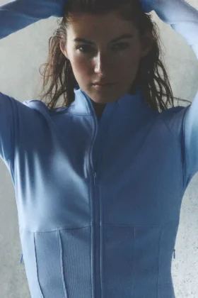 Airbrush Corset Full Zip Jacket - Light Provence Blue