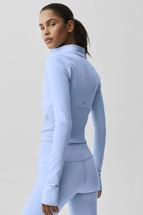 Airbrush Corset Full Zip Jacket - Light Provence Blue