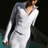 Airbrush Corset Full Zip Jacket - White