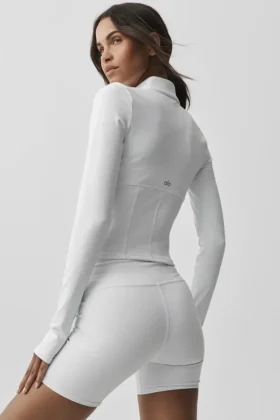 Airbrush Corset Full Zip Jacket – White