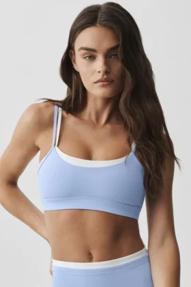Airbrush Double up Bra - Light Provence Blue/White